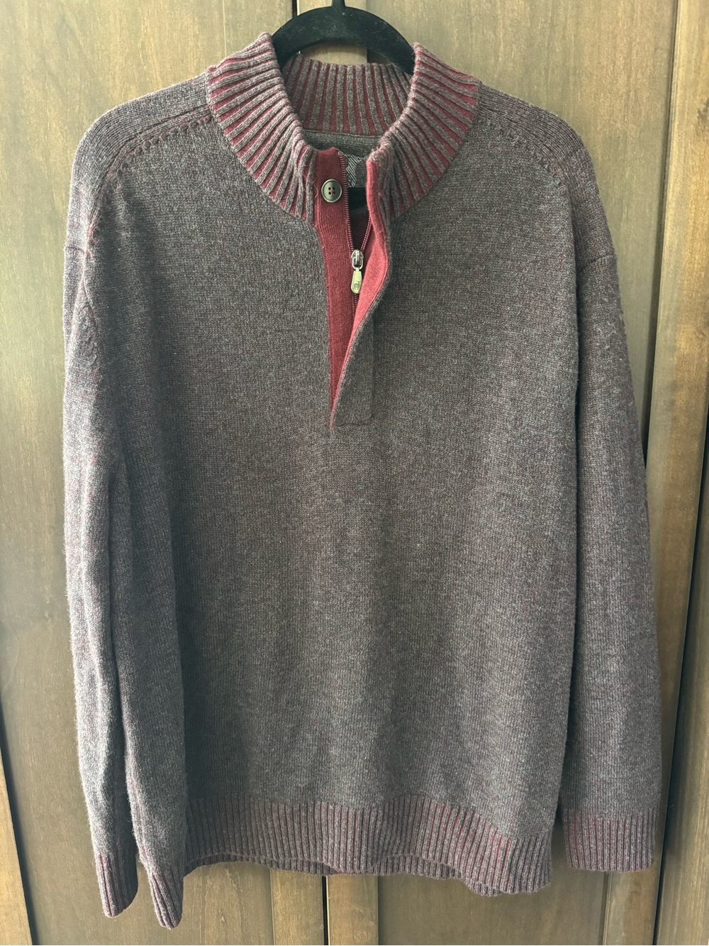 Raffi Mock Wool & Cashmere-Blend 1/4-Zip Sweater NWT sz XL